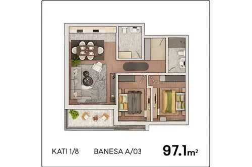 Banesë në shitje Dardani, Prizren - 97.1 m² banesë/apartment në Prizren