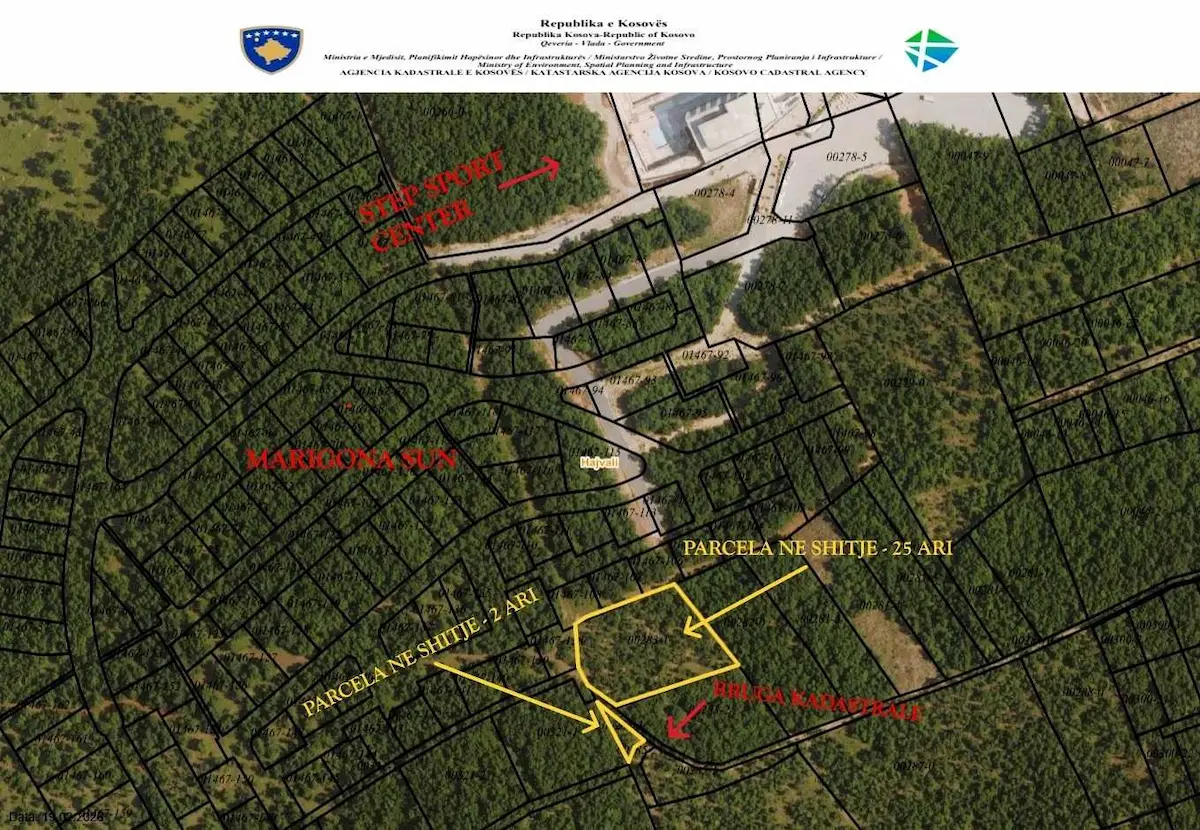 Shitet truall 2700m² në lokacion premium – afër Marigona Sun tokë në Hajvalia