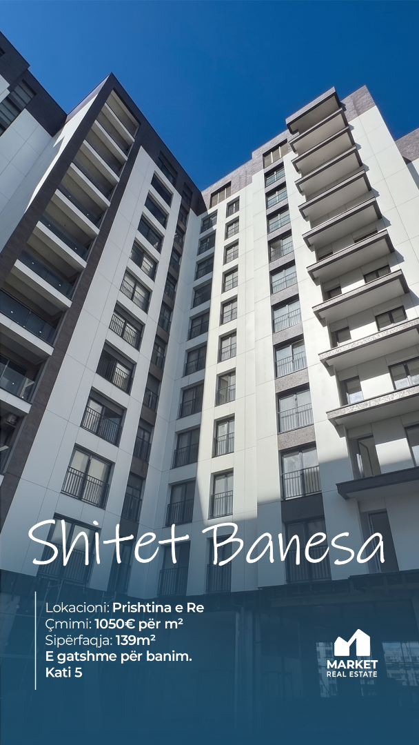 Banesa 139m² në Katin 5 në Prishtinë të Re banesë/apartment në Prishtina e Re