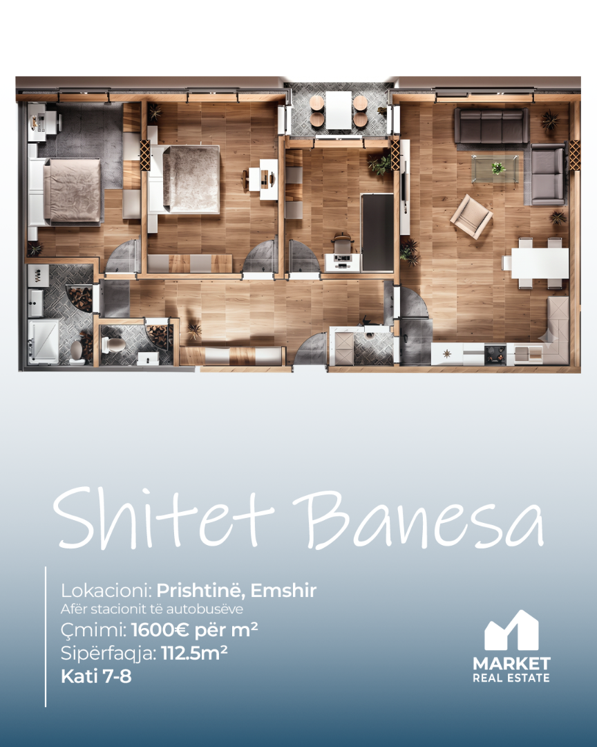 Banesë në Shitje 112.5m² në Emshir, Prishtinë banesë/apartment në Prishtinë