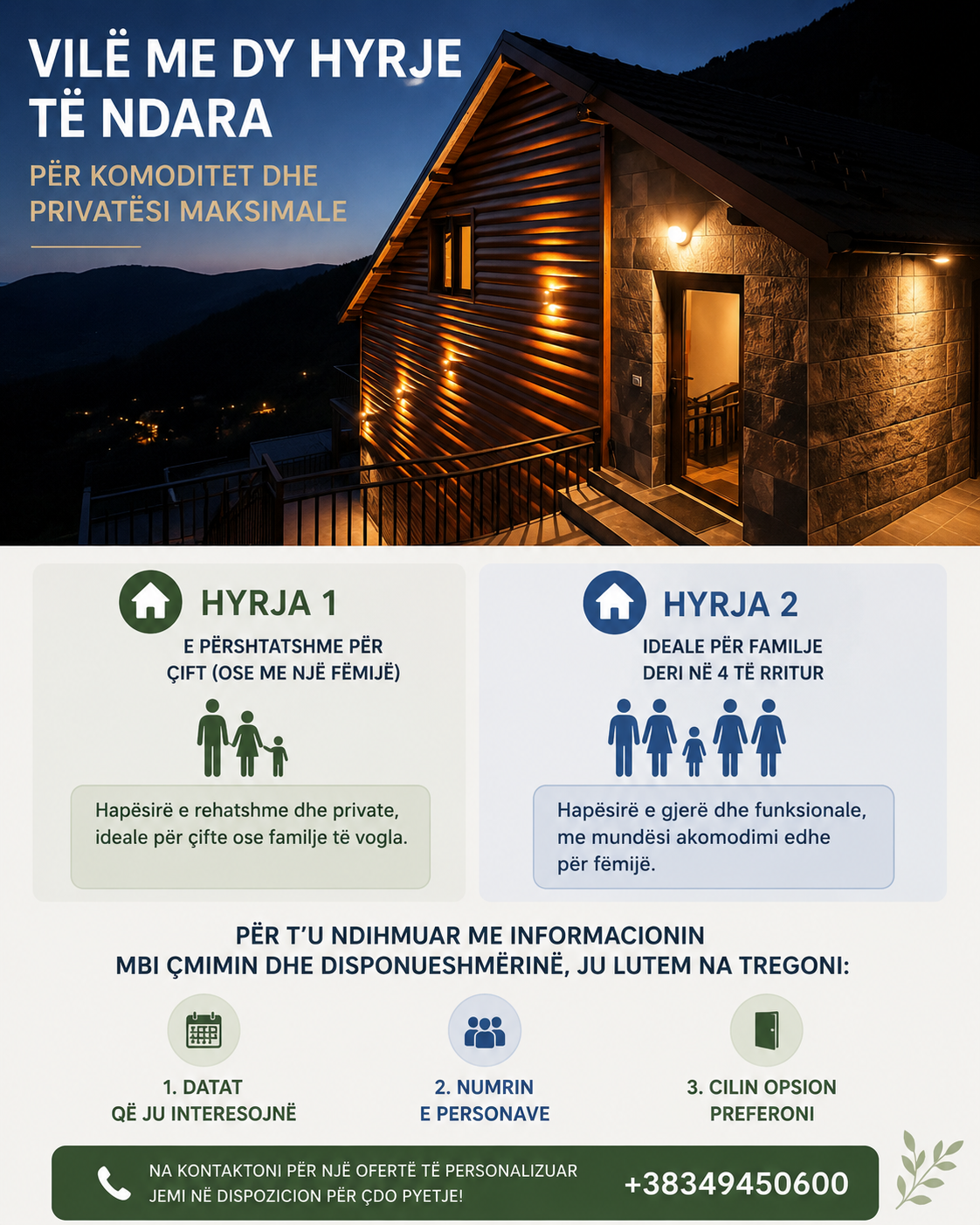 Villa bora qera (hyrja 1-familje e vogel) villë në Prizren