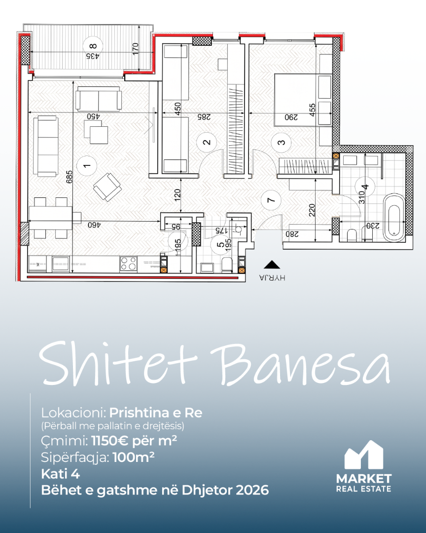 Banesë në Shitje 100m² në Prishtina e Re banesë/apartment në Prishtina e Re
