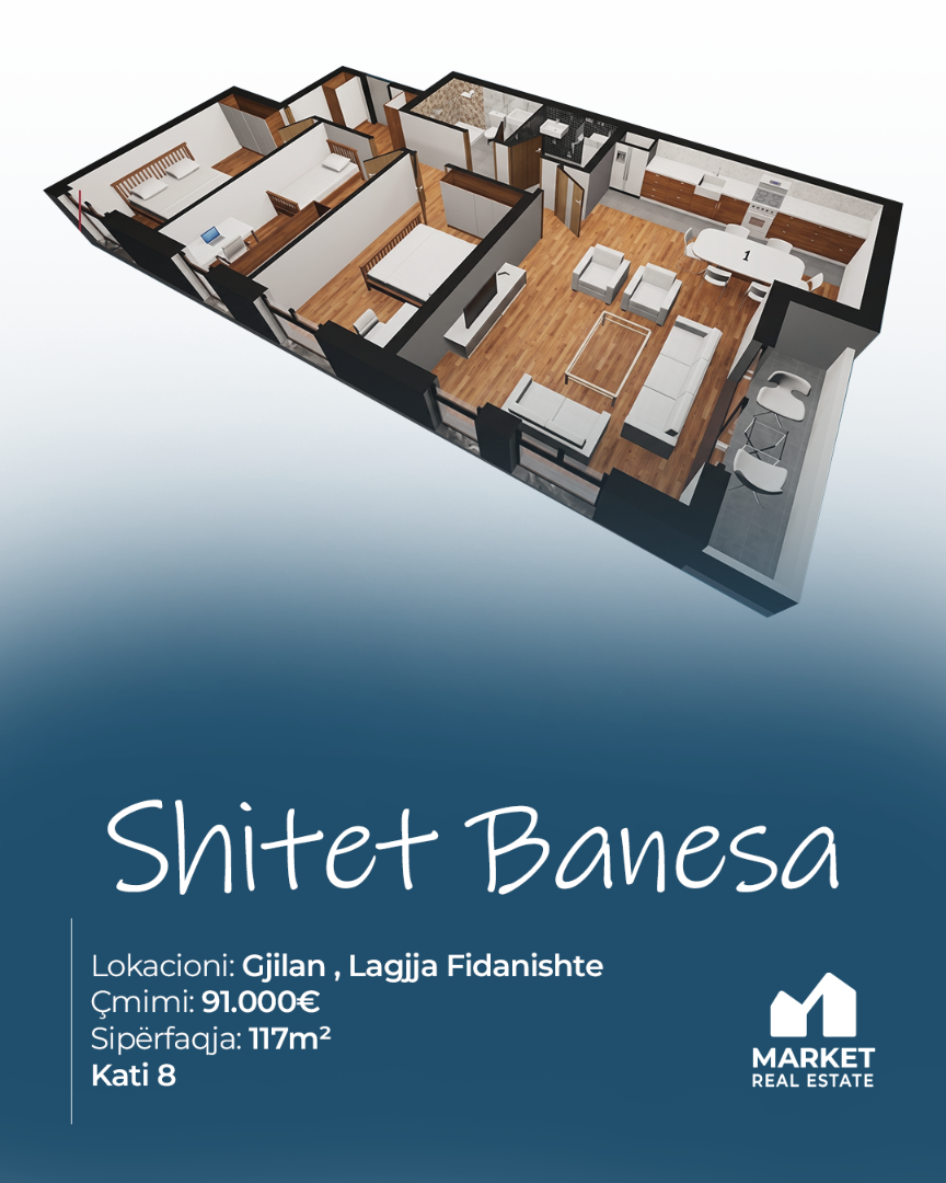 Banesë në Shitje 117m² në Lagjen Fidanishte, Gjilan banesë/apartment në Gjilan