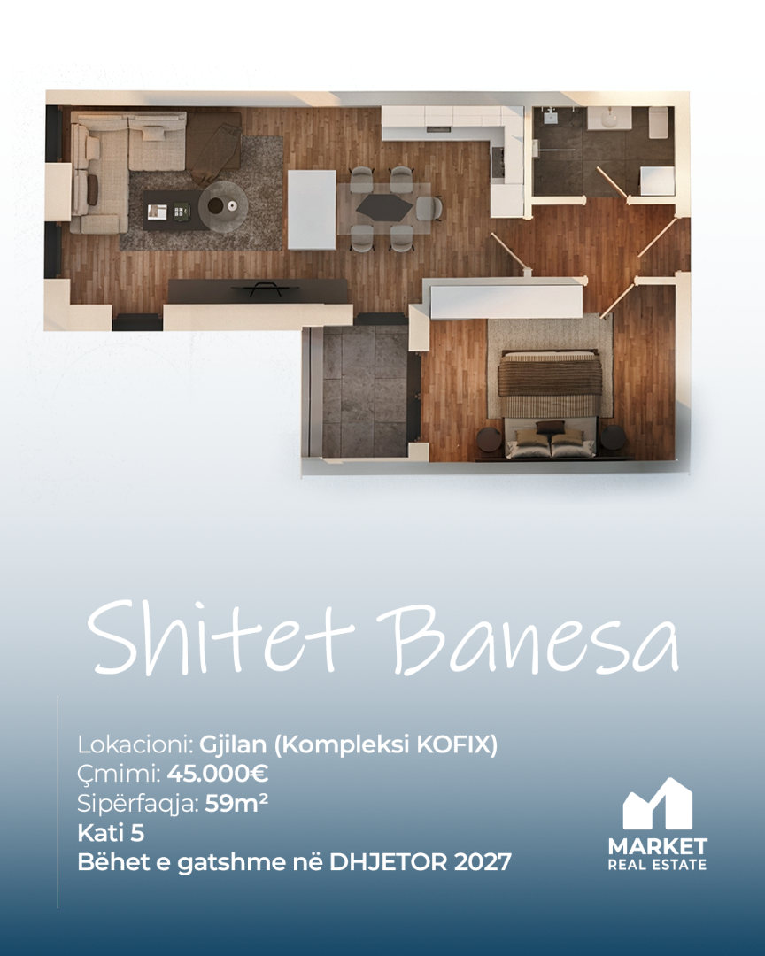 Banesë në Shitje 59m² në Kompleksin KOFIX, Gjilan banesë/apartment në Gjilan