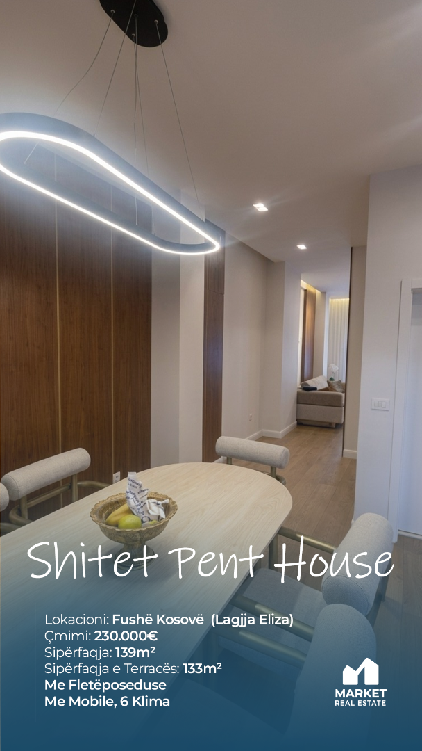 Penthouse në Shitje 139m² + 133m² Tarracë në Fushë Kosovë banesë/apartment në Fushë Kosovë