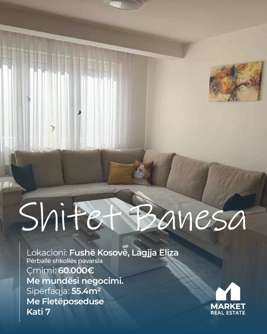 Banesë në Shitje 55.4m² në Lagjen Eliza, Fushë Kosovë banesë/apartment në Fushë Kosovë