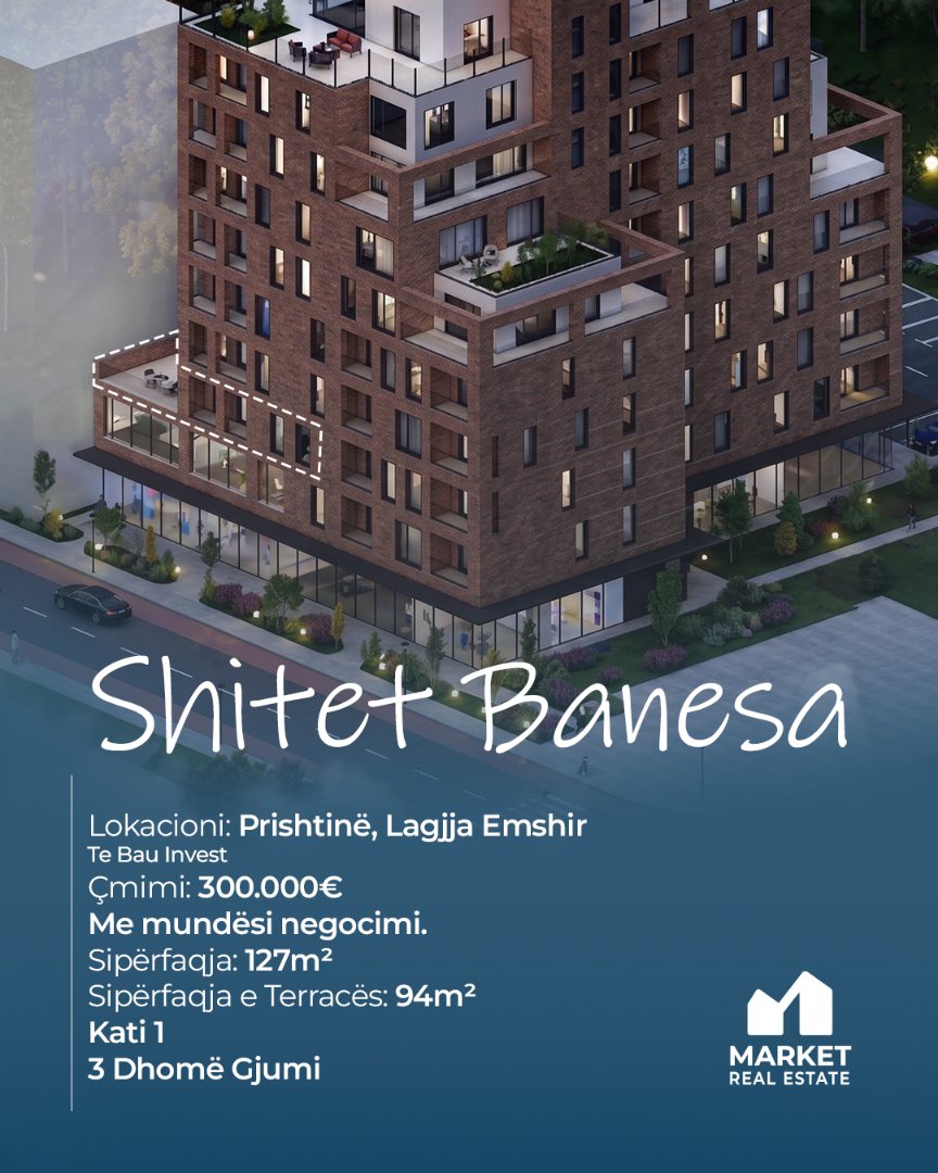 Banesë në Shitje 127m² + 94m² Tarracë në Emshir, Prishtinë banesë/apartment në Prishtinë