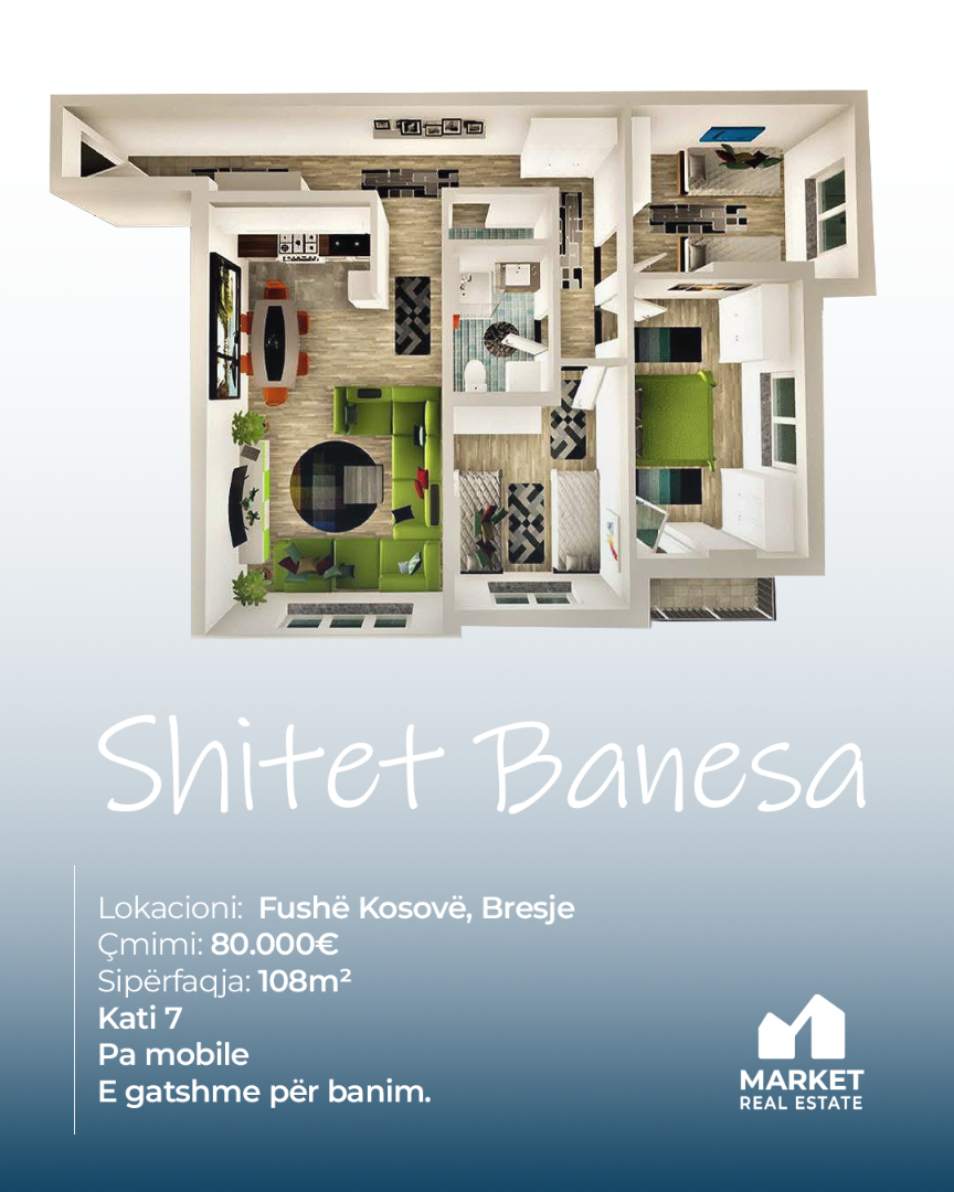 Banesë në Shitje 108m² në Bresje, Fushë Kosovë banesë/apartment në Fushë Kosovë