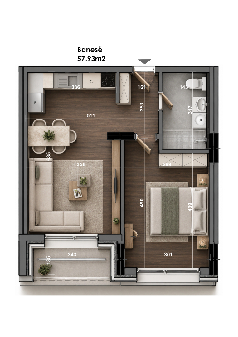 Apartament një dhomëshe në Alba Tower, Prizren! banesë/apartment në Prizren