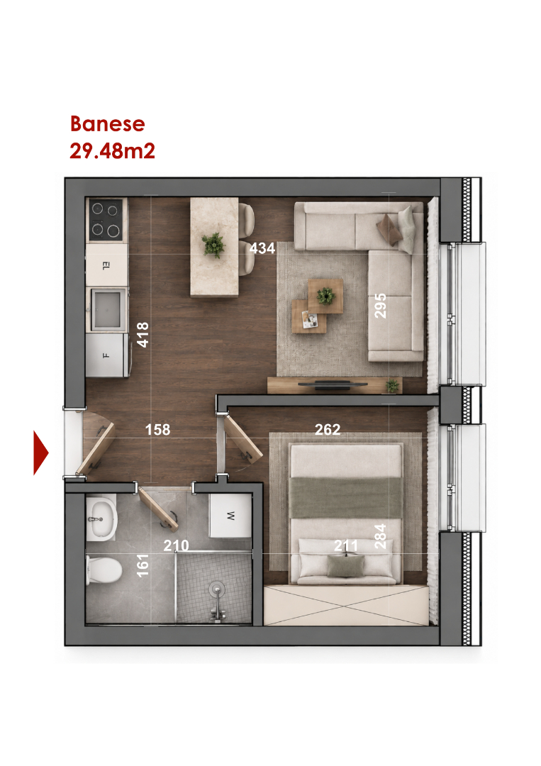Banesë 29.48m2 në Alba Tower, Prizren! banesë/apartment në Prizren
