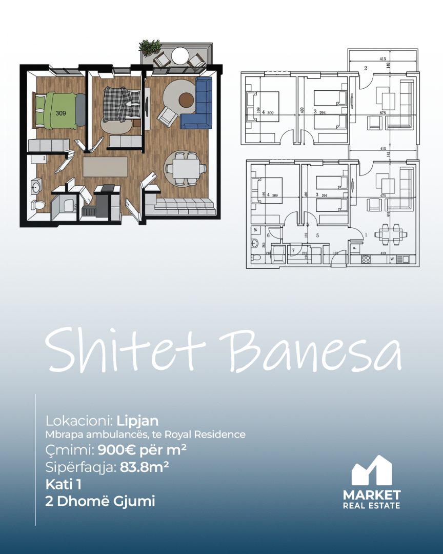 Banesë në Shitje 83.8m² në Lipjan banesë/apartment në Lipjan