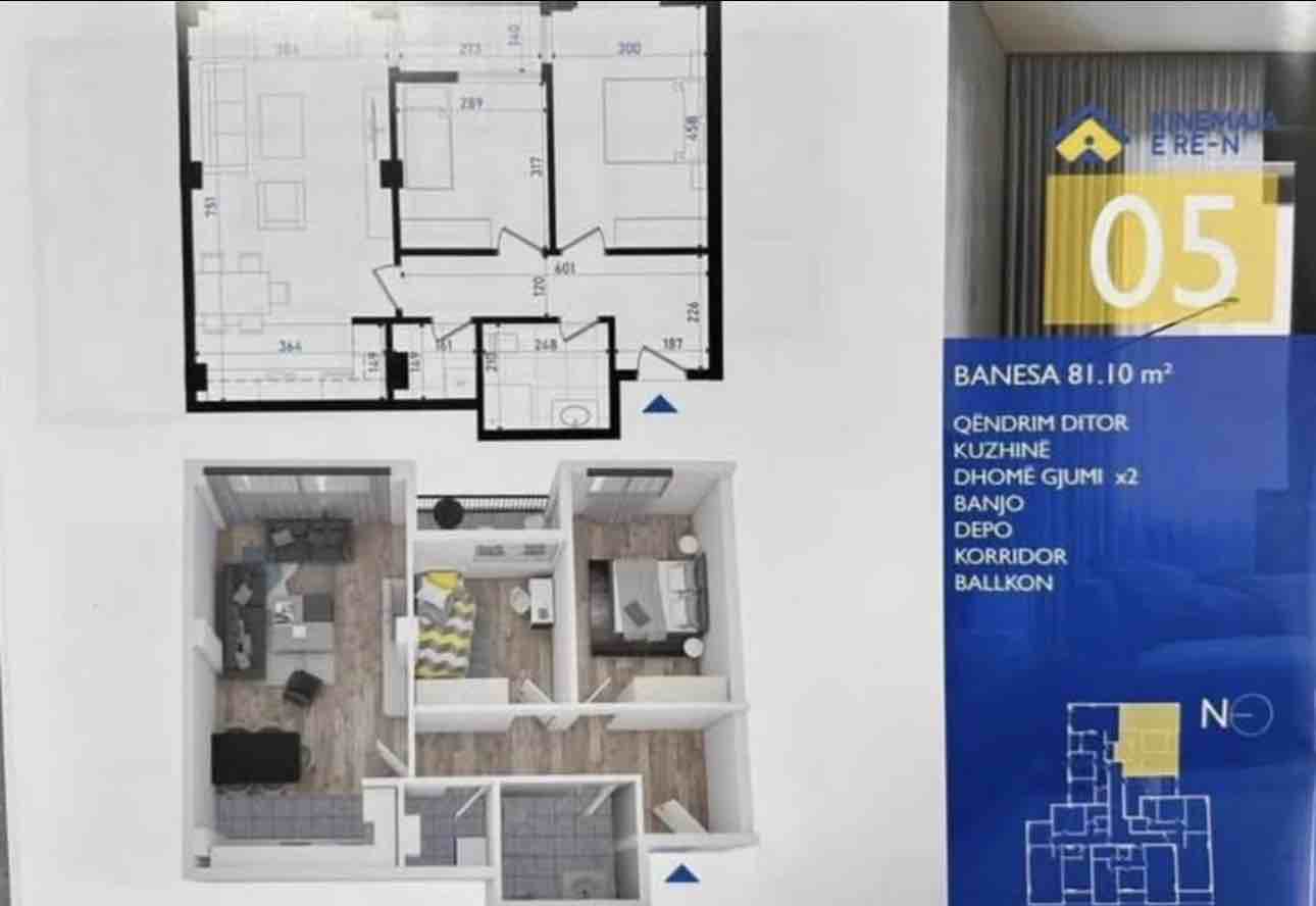 Shitet banesa te Ambullanta Rajonale me 2 dhoma banesë/apartment në Ferizaj