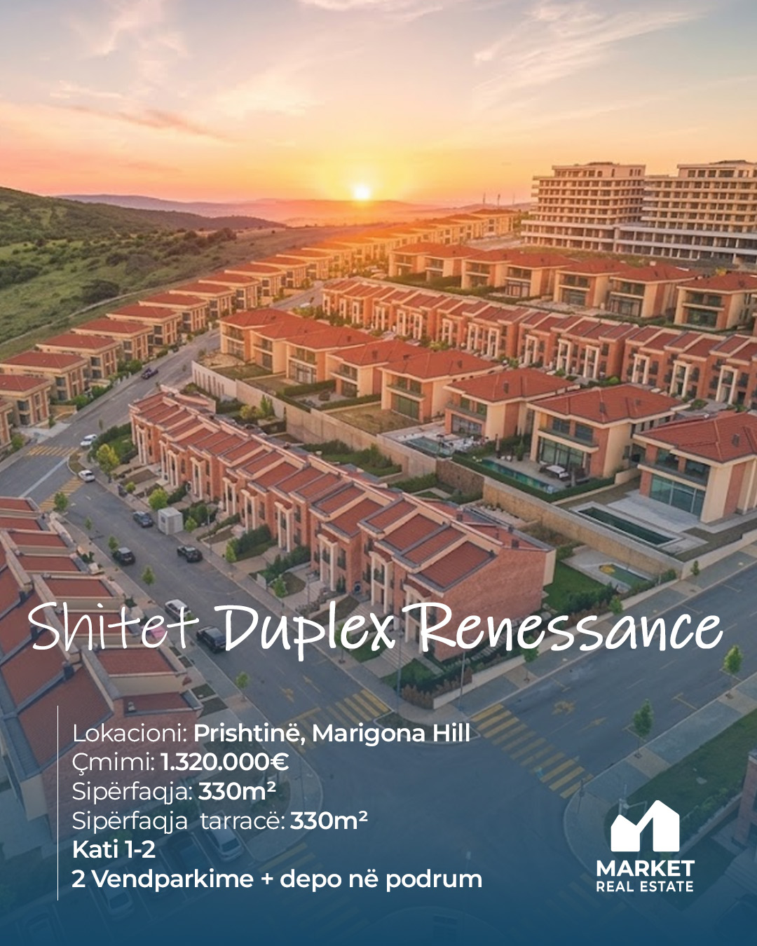 Duplex RENESSANCE në Shitje, Marigona Hill banesë/apartment në Prishtinë