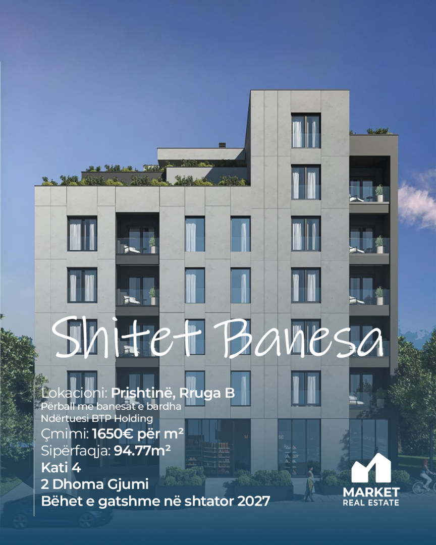 Banesë në Shitje 94.77m² në Rrugën B, Prishtinë banesë/apartment në Prishtinë