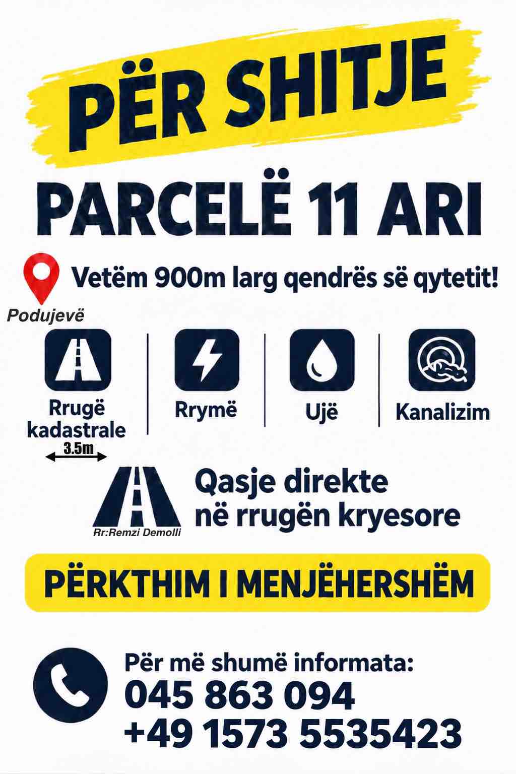 Shitet Parcela 11Ari tokë në Podujevë