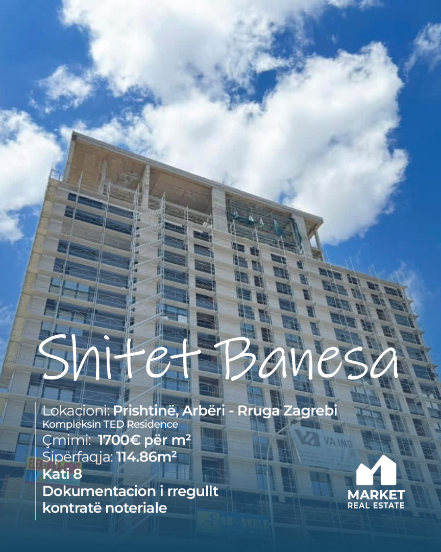 Banesë në Shitje 114.86m² në Arbëri, Prishtinë banesë/apartment në Prishtinë