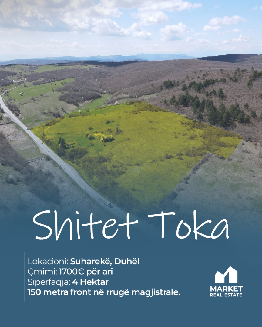 Tokë në Shitje – 4 Hektarë në Duhël, Suharekë tokë në Suhareka