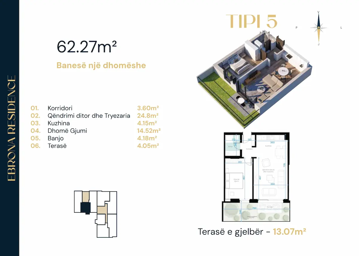 Banese Ebrona Residence - Tipi 5 banesë/apartment në Arbëria