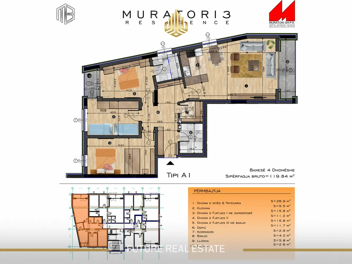 Banesa në SHITJE/119.84m2 banesë/apartment në Prishtinë