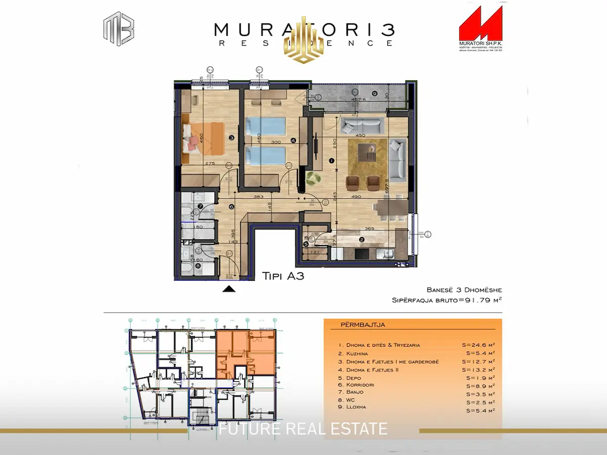 Banesa në SHITJE/91.79m2 banesë/apartment në Prishtinë