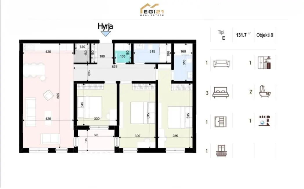 Banesë 131.7 m² për SHITJE, Prishtina e Re banesë/apartment në Prishtinë
