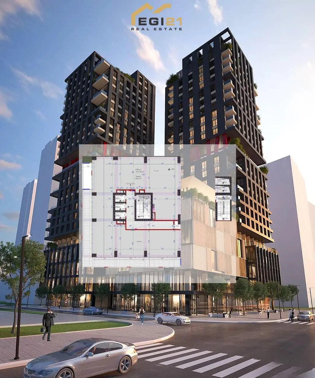 Lokal me QIRA, 425m² dhe 96m² terracë lokal në Lakrishtë
