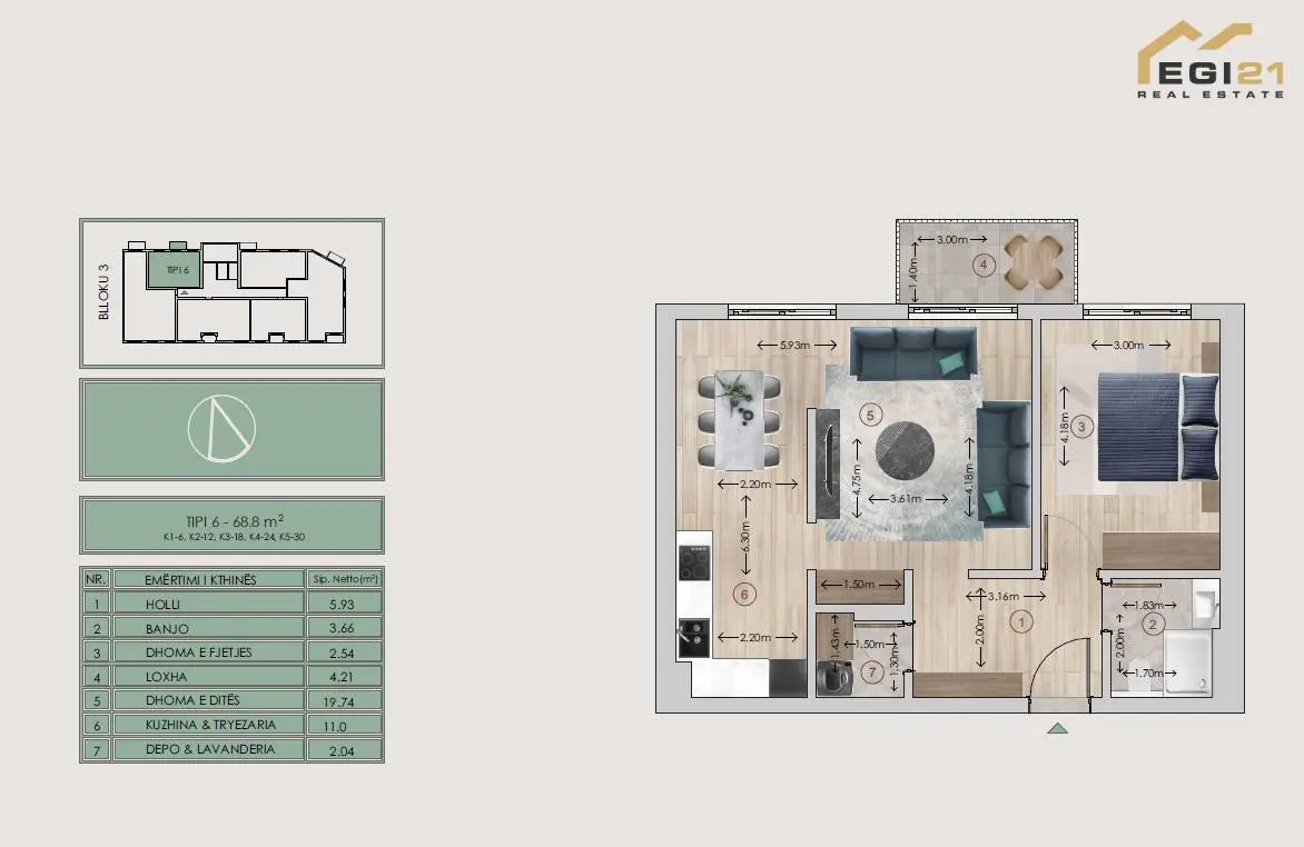 Banesë 68.8m² për SHITJE, Kalabri banesë/apartment në Kalabria