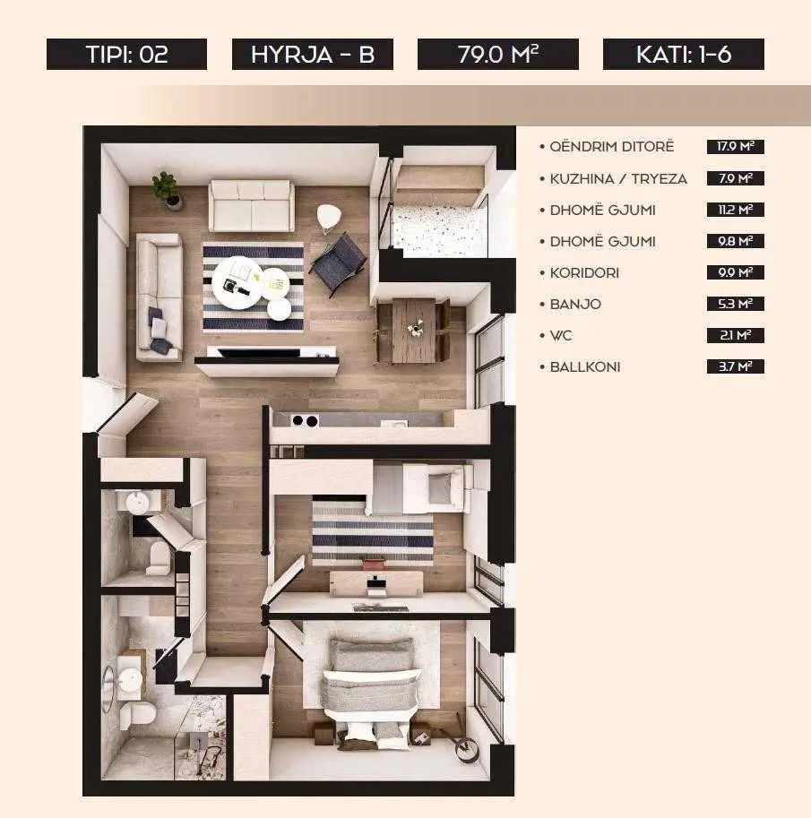 Banesë 79m² për SHITJE, Aktash banesë/apartment në Aktash